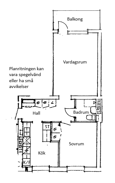 2 rums lägenhet i Nybro