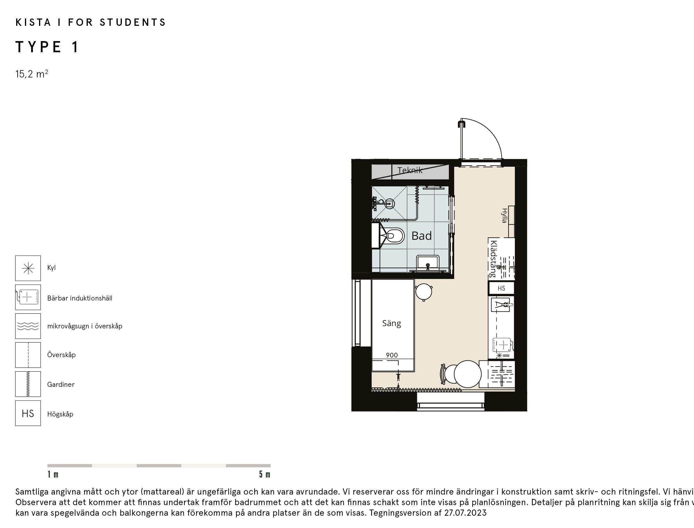 Våra studiolägenheter: Studio liten