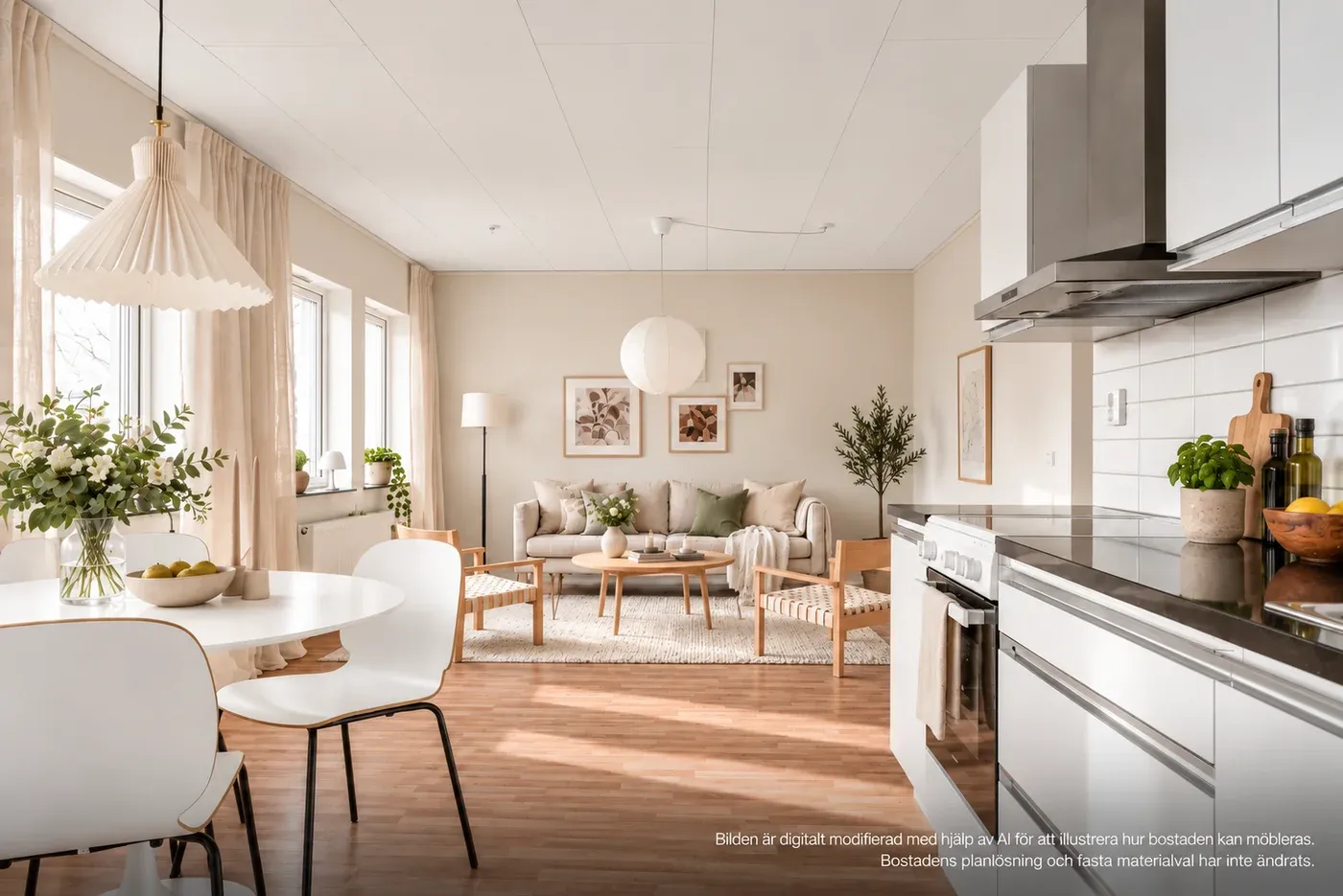 Modern och ljus 3ROK på loftplan med uteplats i centrala Kristianstad