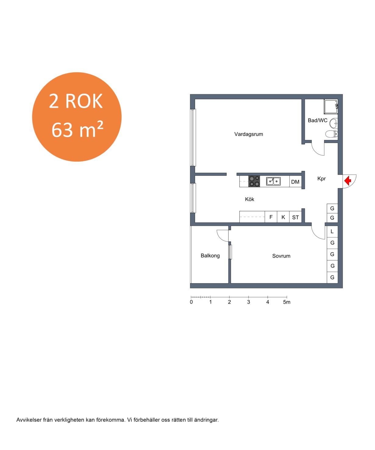 2 rums lägenhet i Eskilstuna