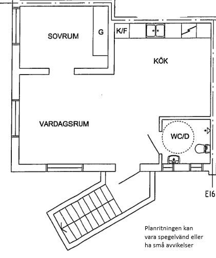 2 rums lägenhet i Västervik