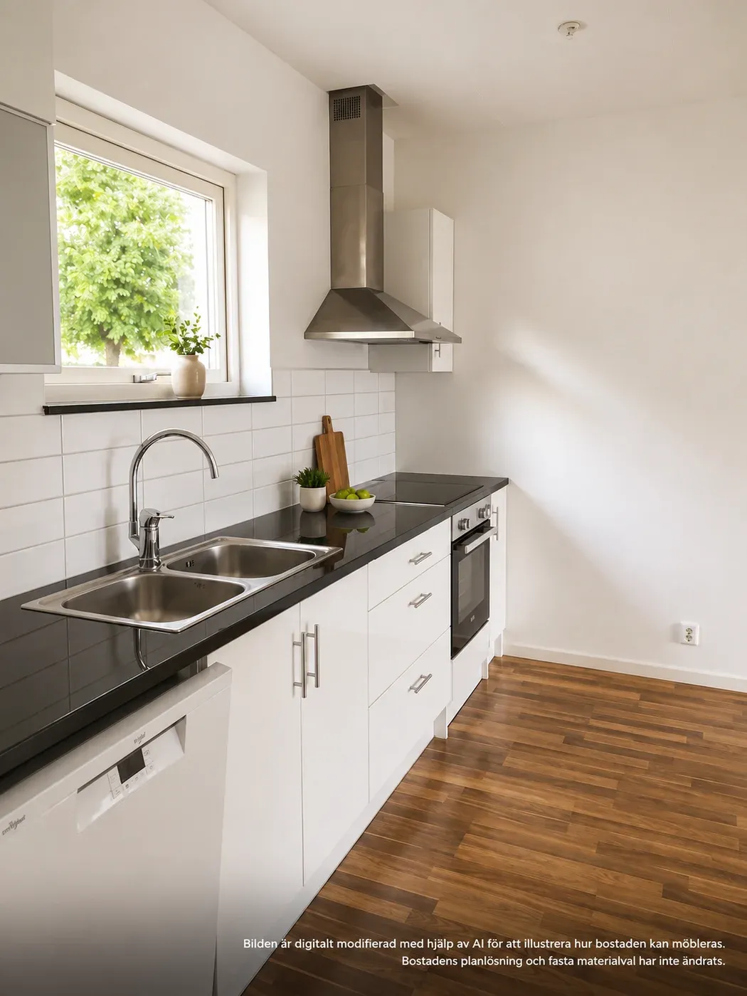 Modern 2 rok med trädgård i naturnära Näsby Ängar