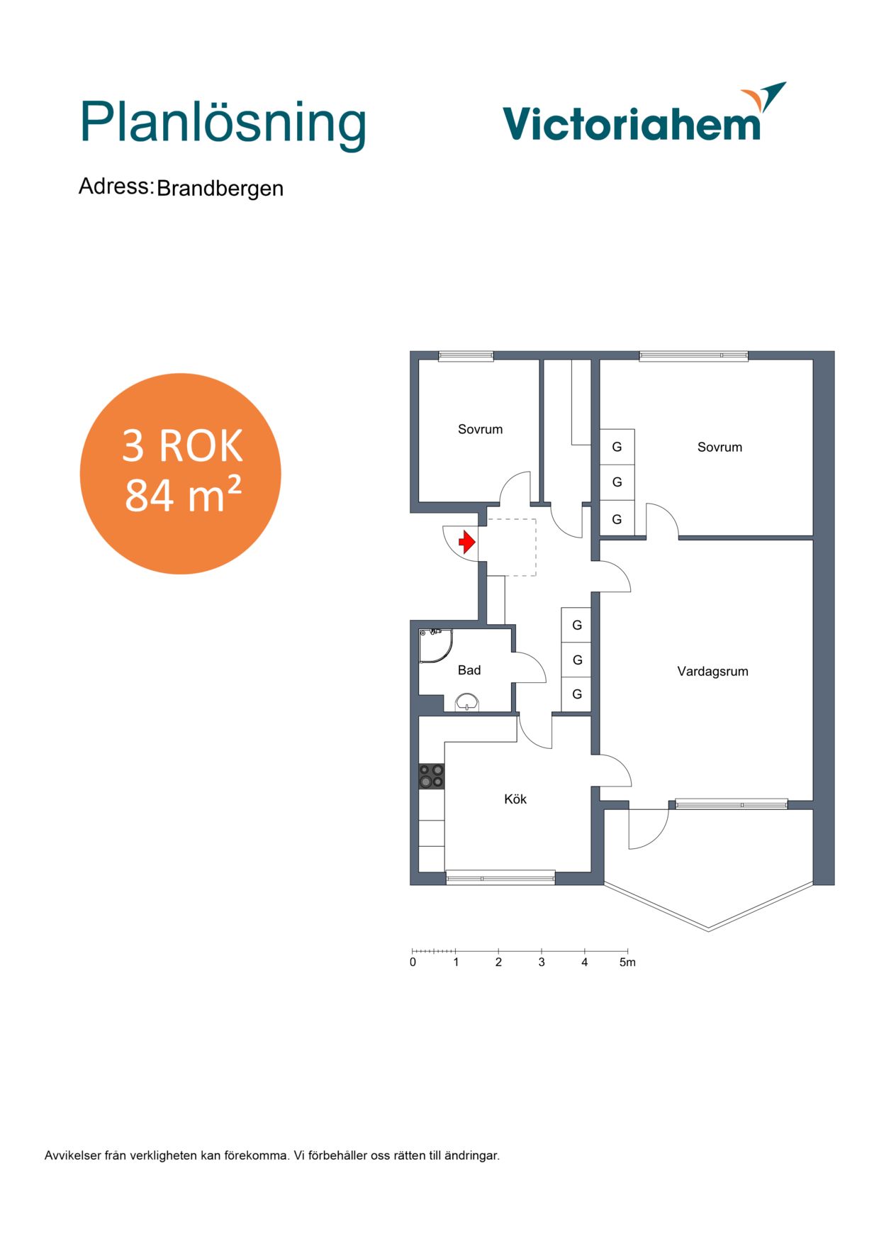 3 rums lägenhet i Brandbergen