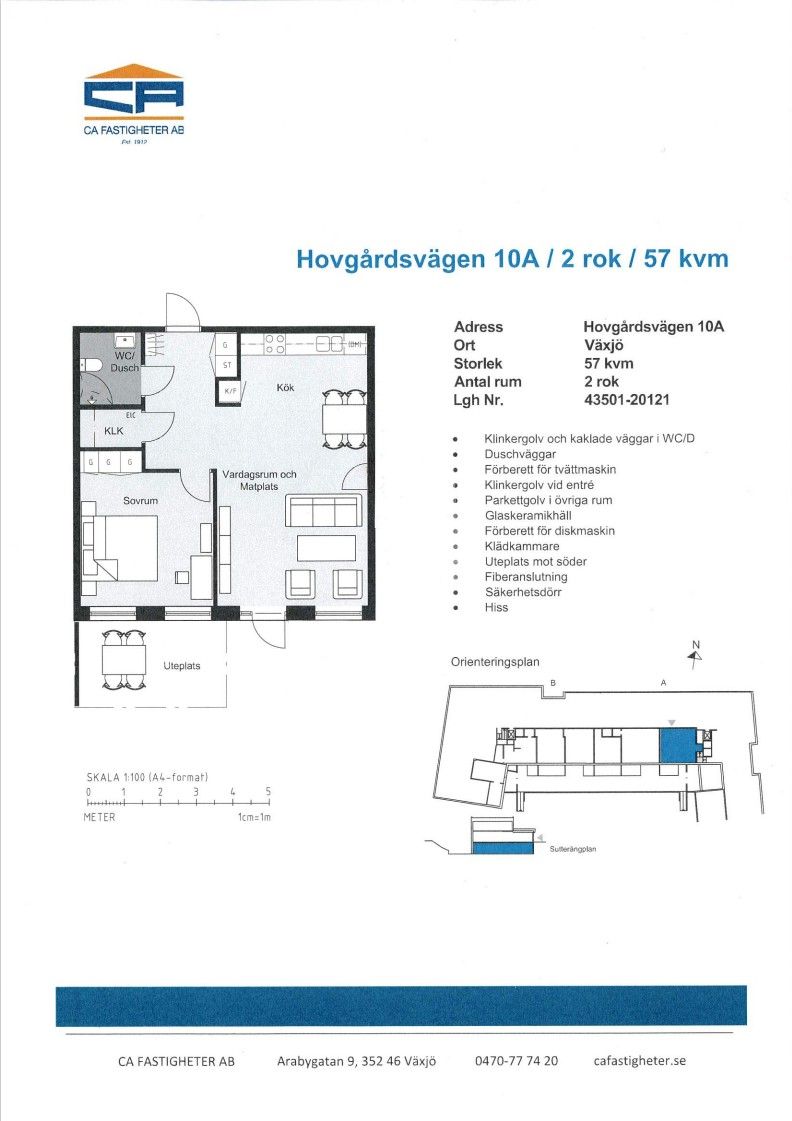 2 rums lägenhet i Växjö