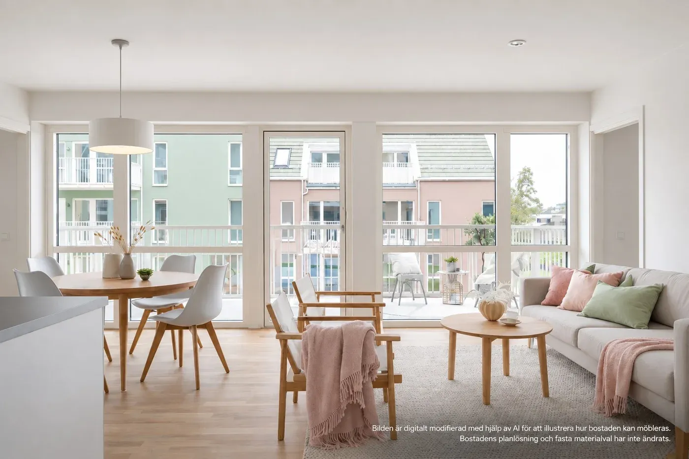 Ljus 3 rok med uteplats i markplan 
