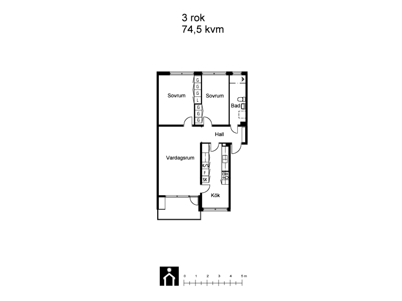 3 rums hus i KARLSTAD