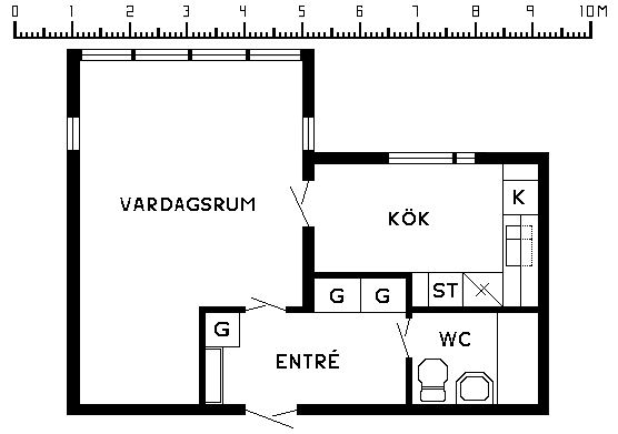 1 rums lägenhet i STOREBRO