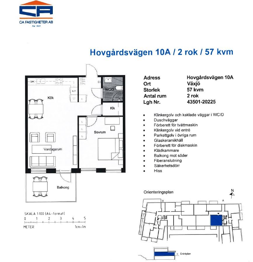 2 rums lägenhet i Växjö