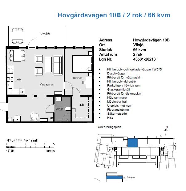 2 rums lägenhet i Växjö