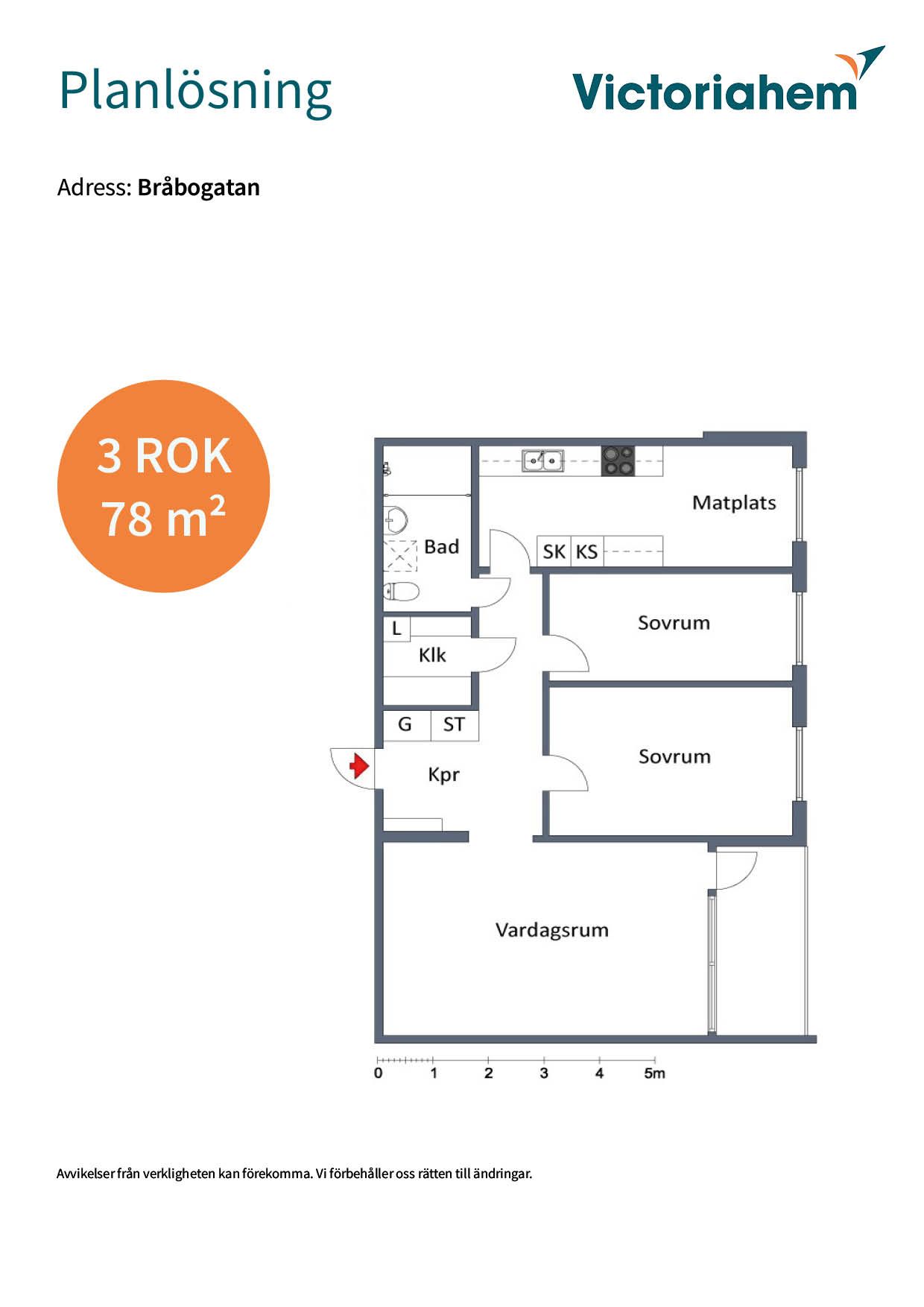 3 rums lägenhet i Norrköping