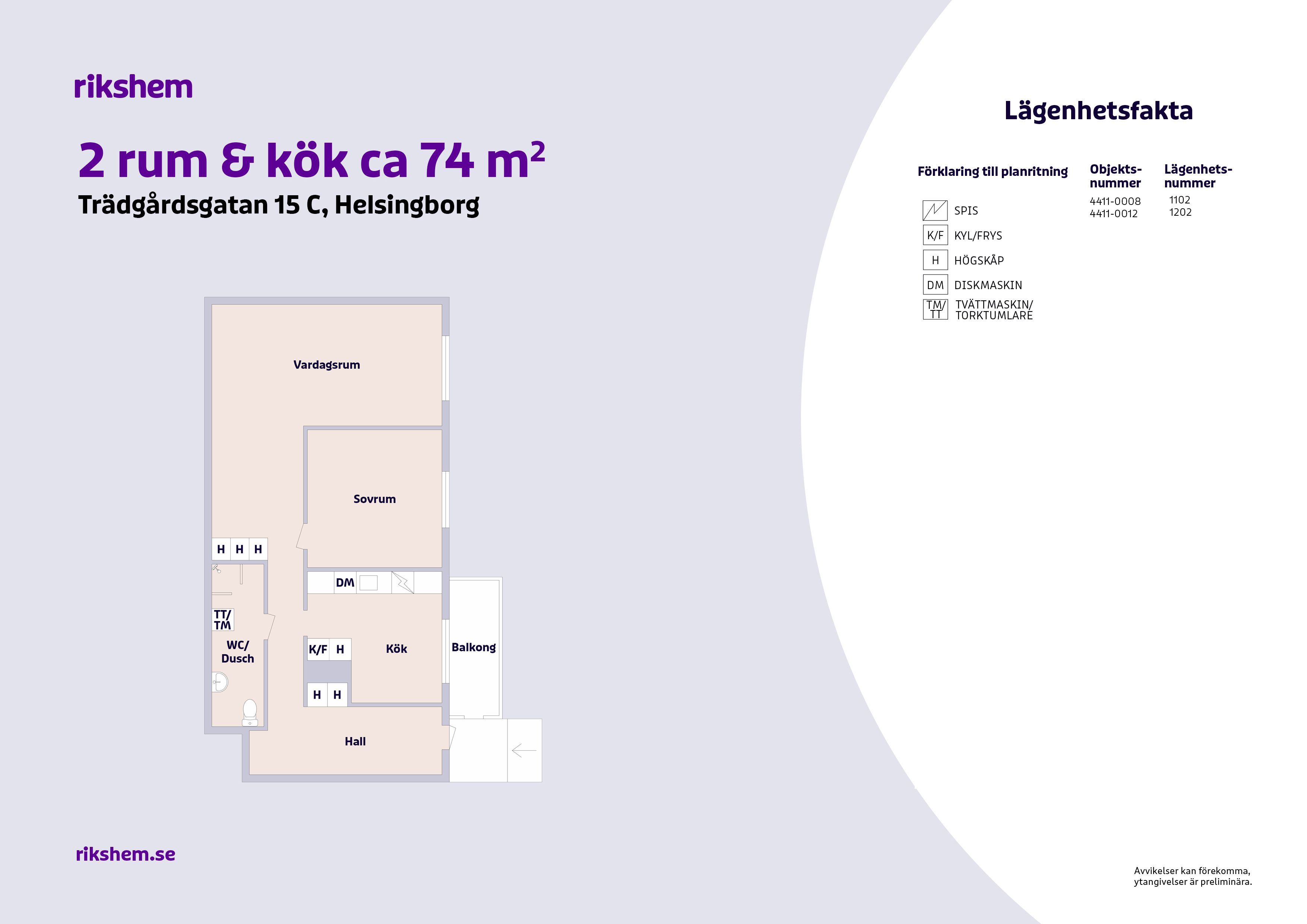 2 rums lägenhet i Helsingborg 