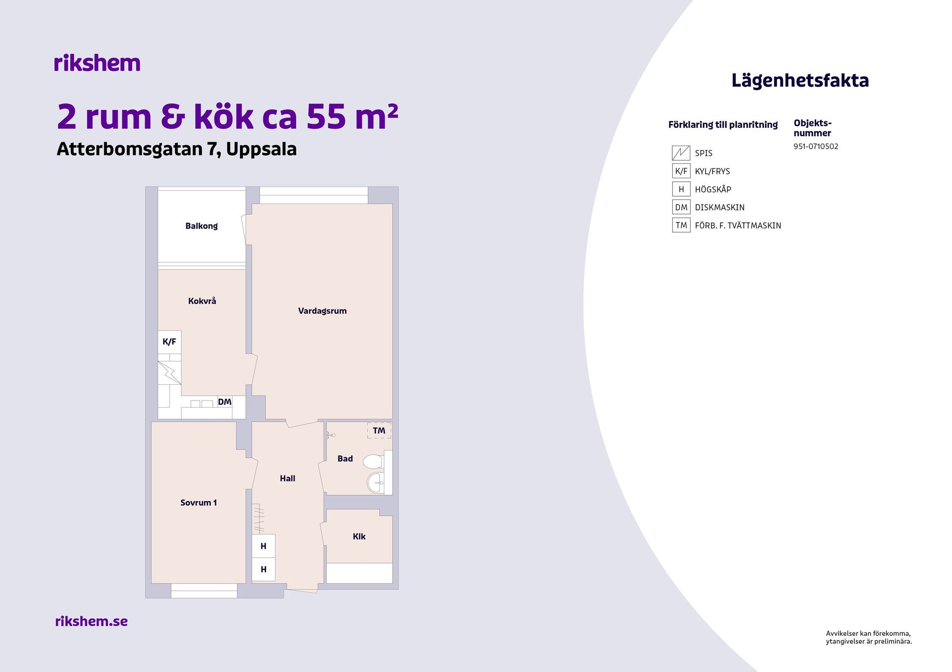 2 rums lägenhet i Uppsala