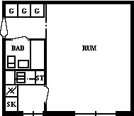 1 rums lägenhet i Umeå