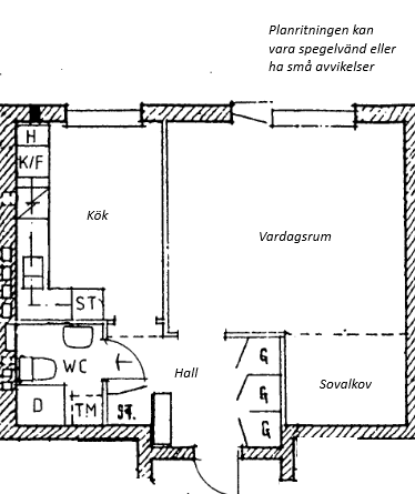1 rums lägenhet i Nybro