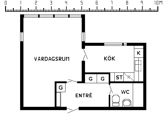 1 rums lägenhet i STOREBRO