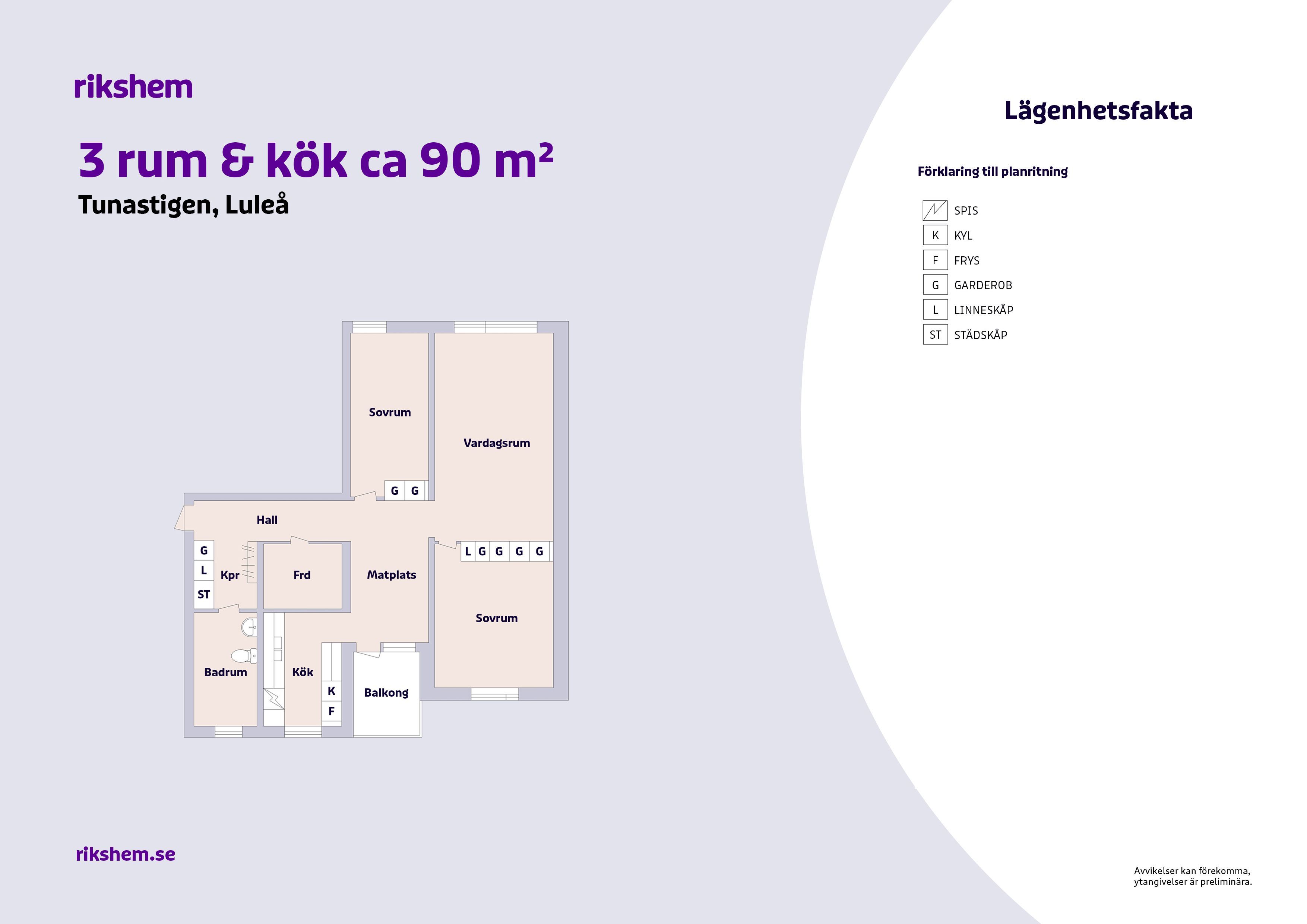 3 rums lägenhet i Luleå 