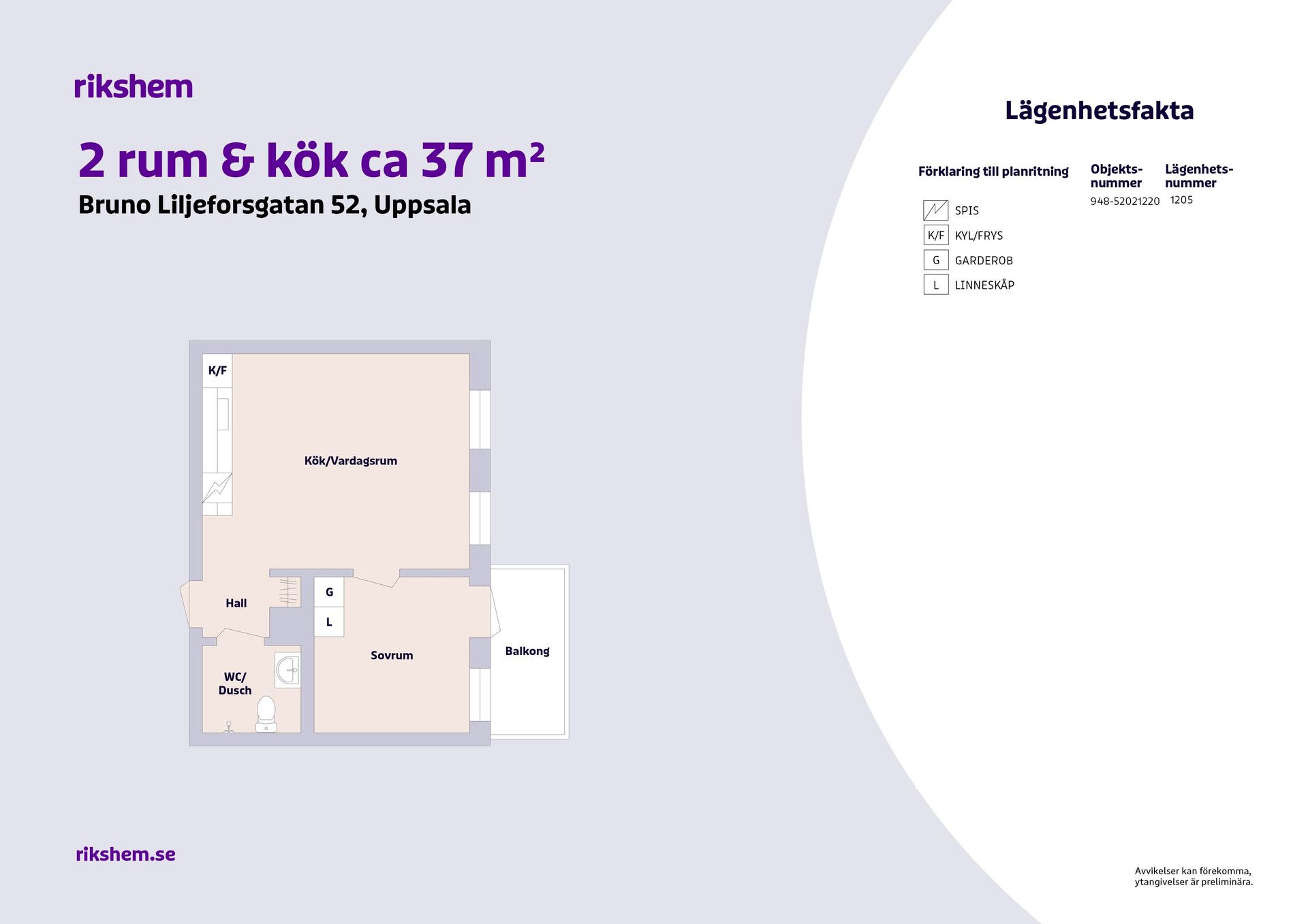 2 rums lägenhet i Uppsala