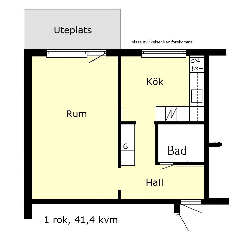 1 rums lägenhet i Anderslöv
