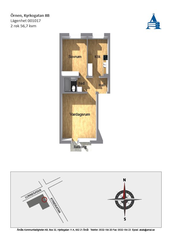 2 rums lägenhet i Centralt