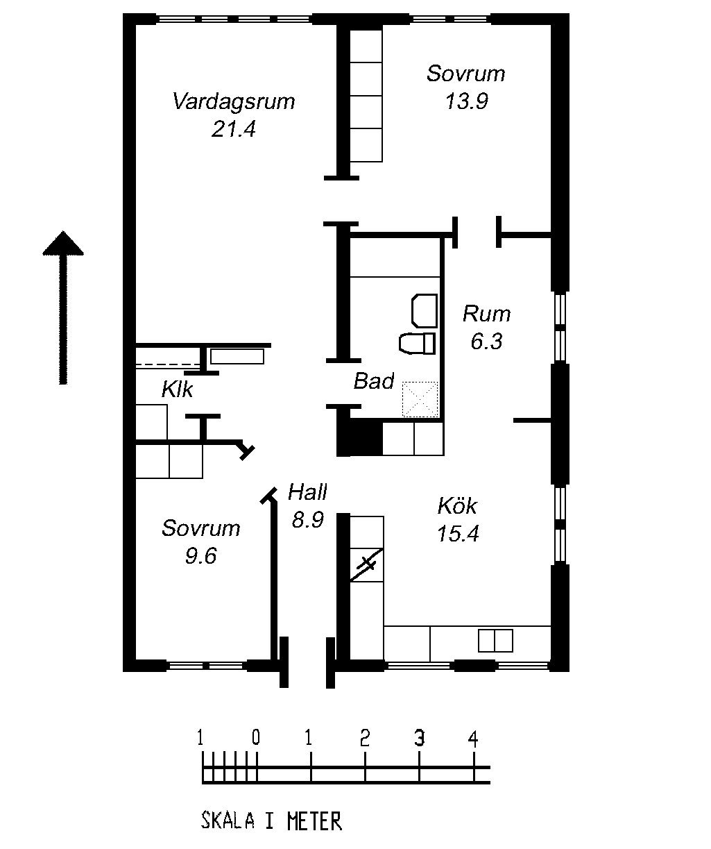 3 rums lägenhet i Eksjö