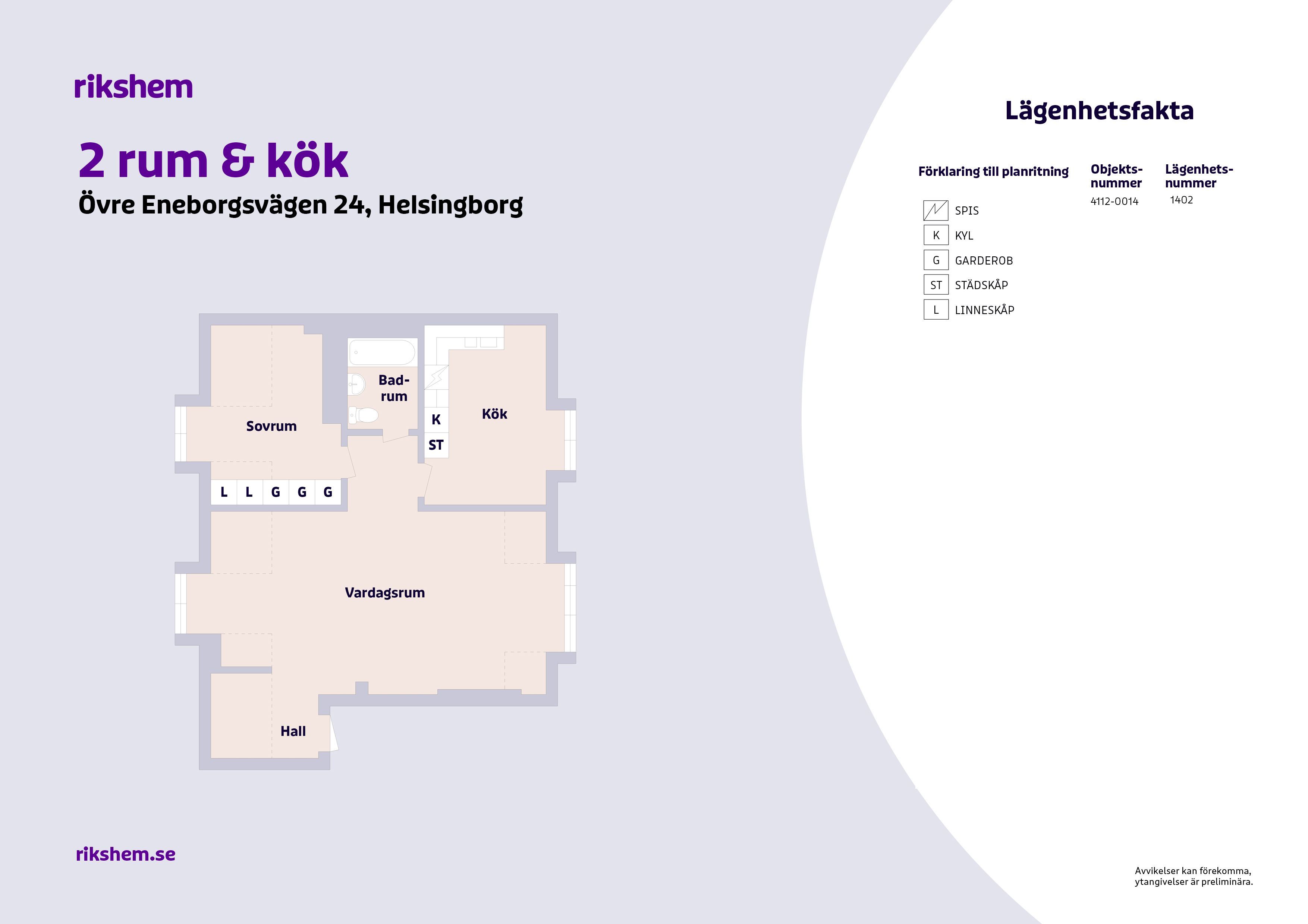 2 rums lägenhet i Helsingborg 