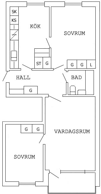 3 rums lägenhet i Boden