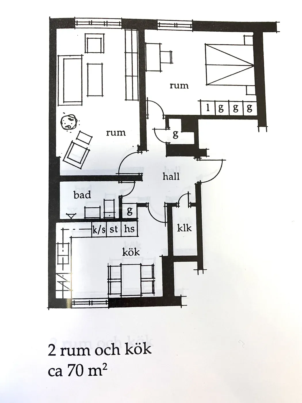 Charmig lägenhet med tidstypiska detaljer nära stationen