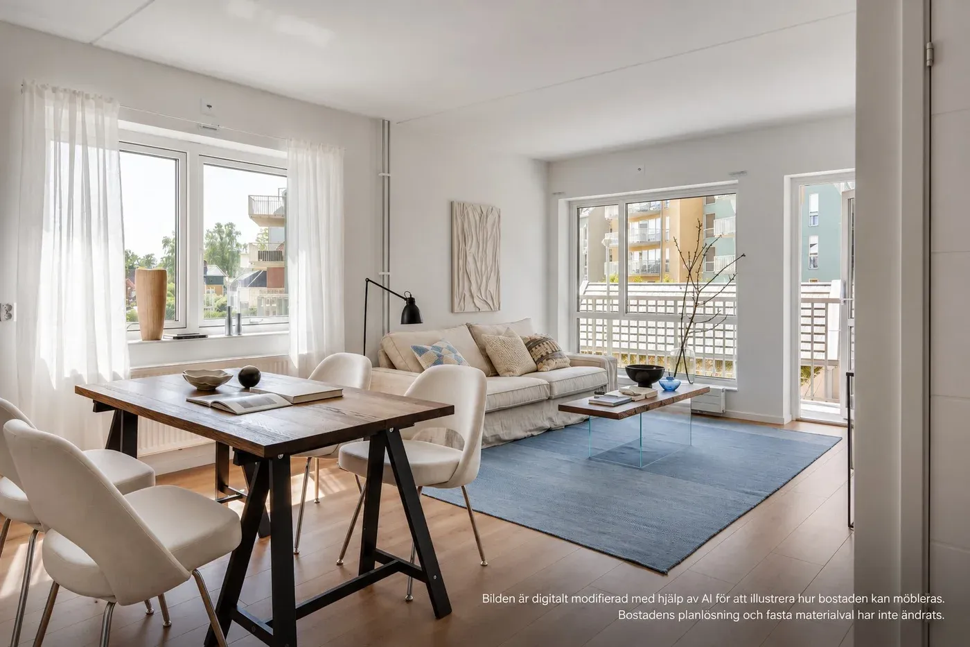 Ljus 2 rok med uteplats i markplan 