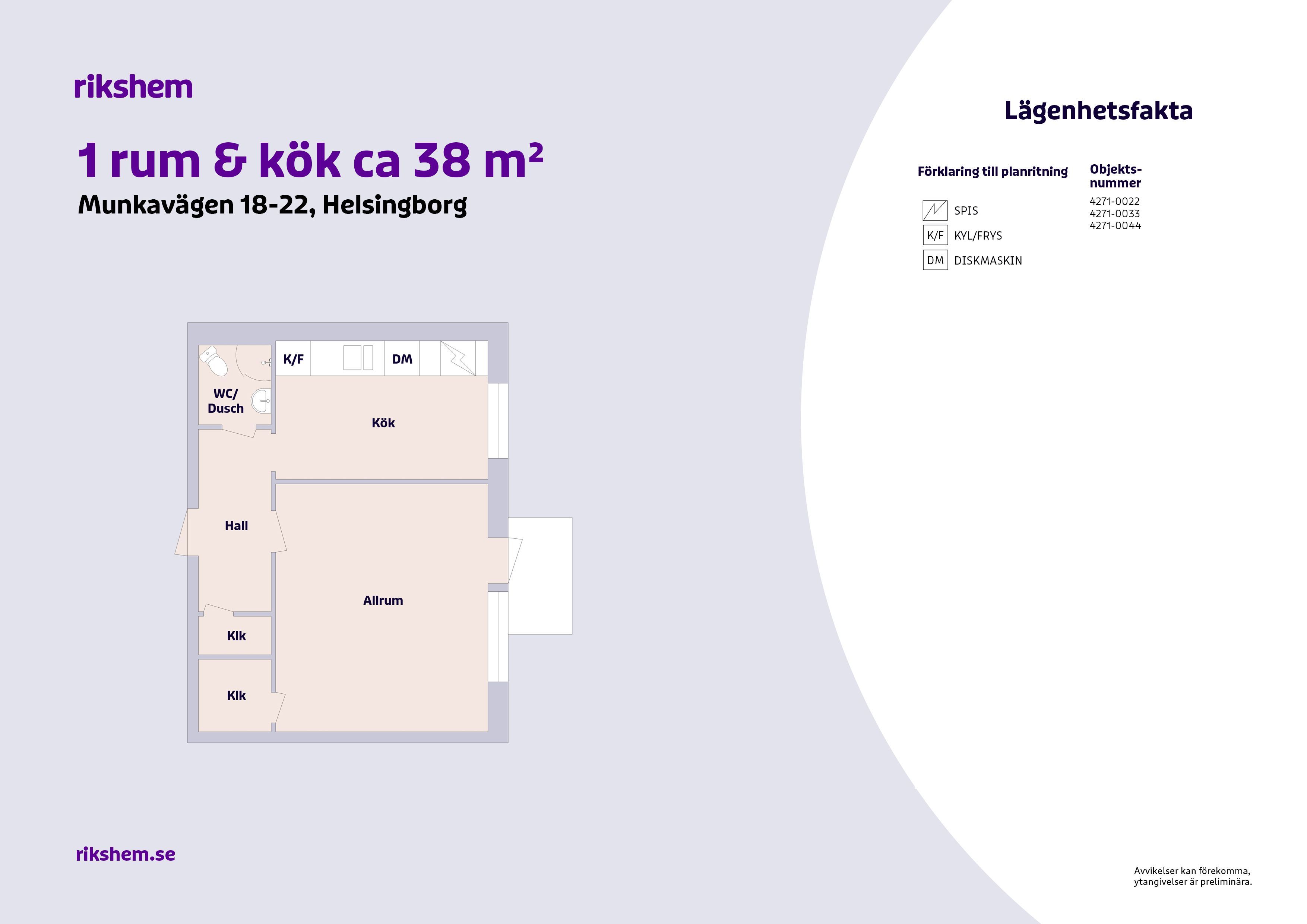 1 rums lägenhet i Helsingborg 