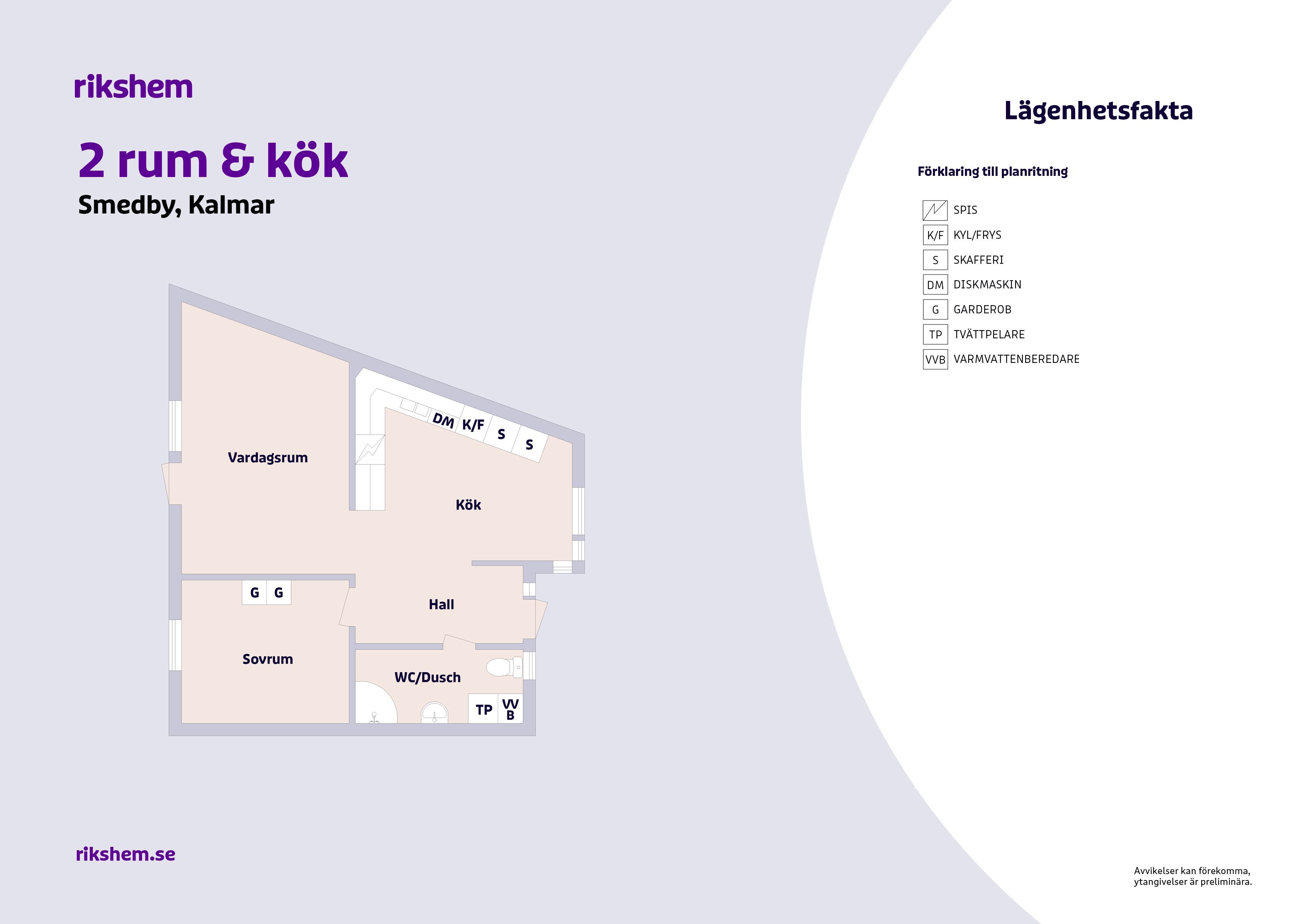 2 rums lägenhet i Kalmar 