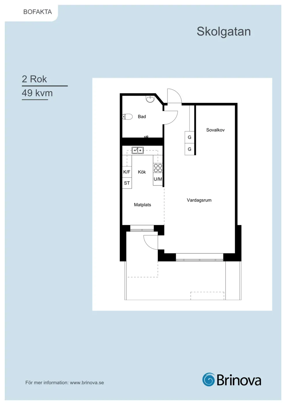 Trevlig 1,5:a på markplan med uteplats