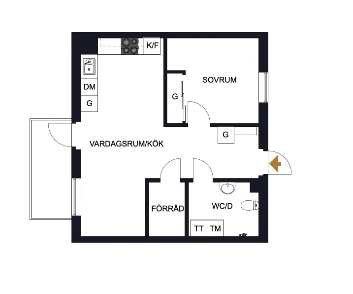 Charmig 2 rok i centrala Höganäs