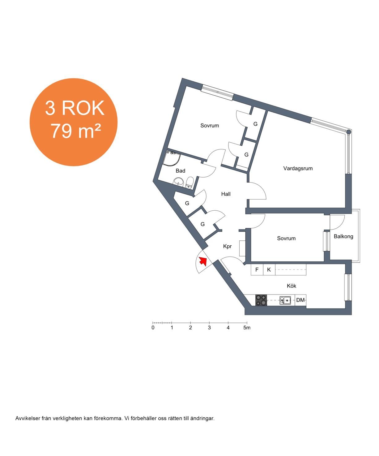 3 rums lägenhet i Eskilstuna