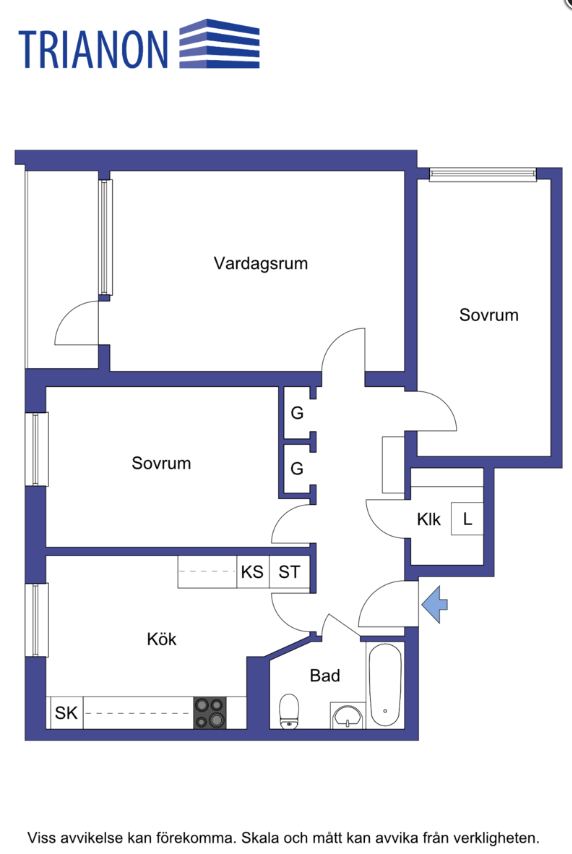 3 rums lägenhet i Osby