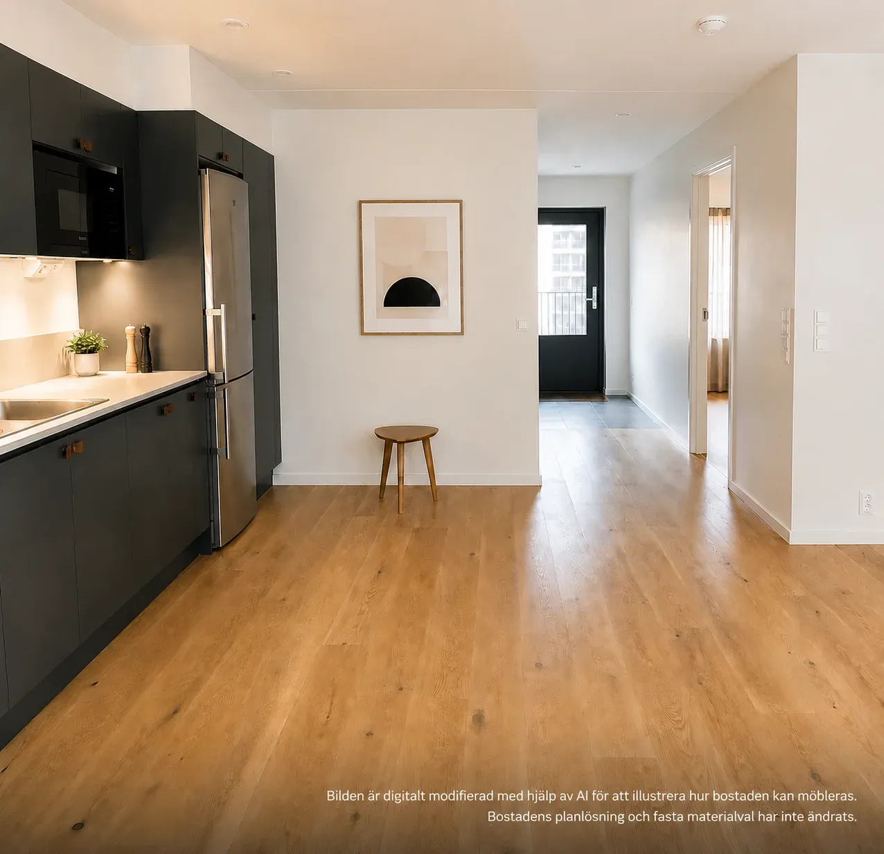 Ljus och modern 2 ROK mitt i centrala Kristianstad