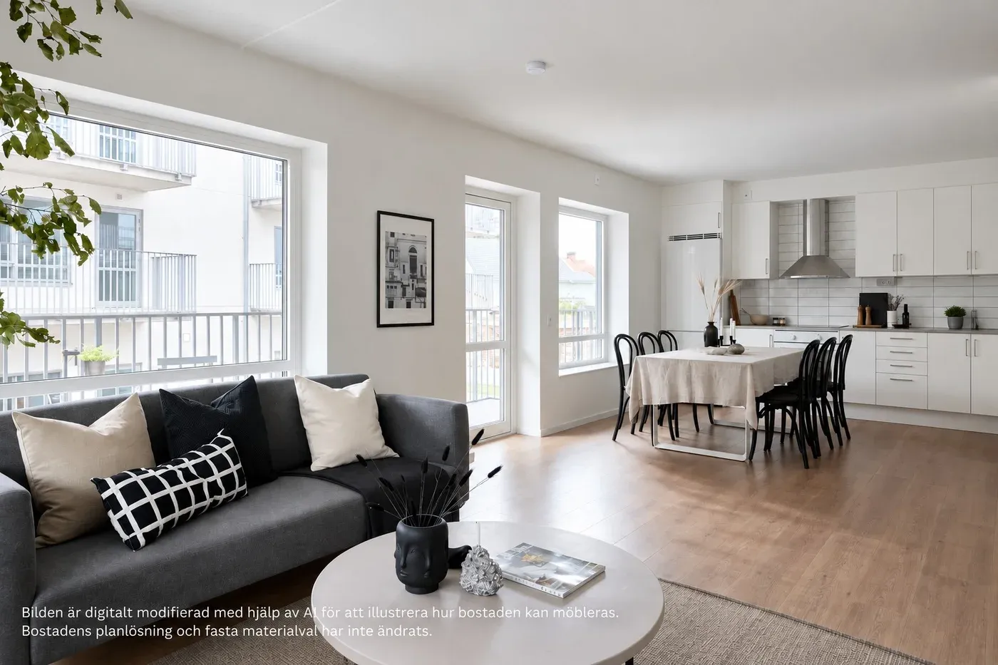 Modern 3 rok med härliga sällskapsytor nära centrum