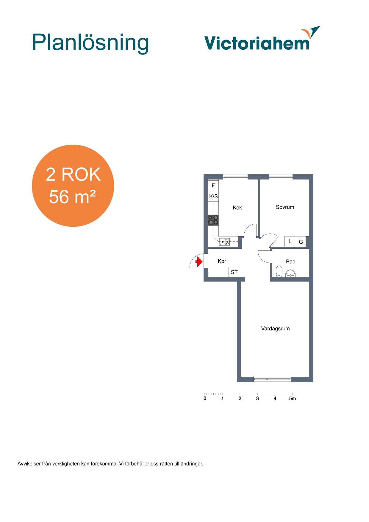 2 rums lägenhet i Eskilstuna