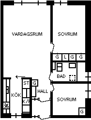 3 rums lägenhet i Umeå