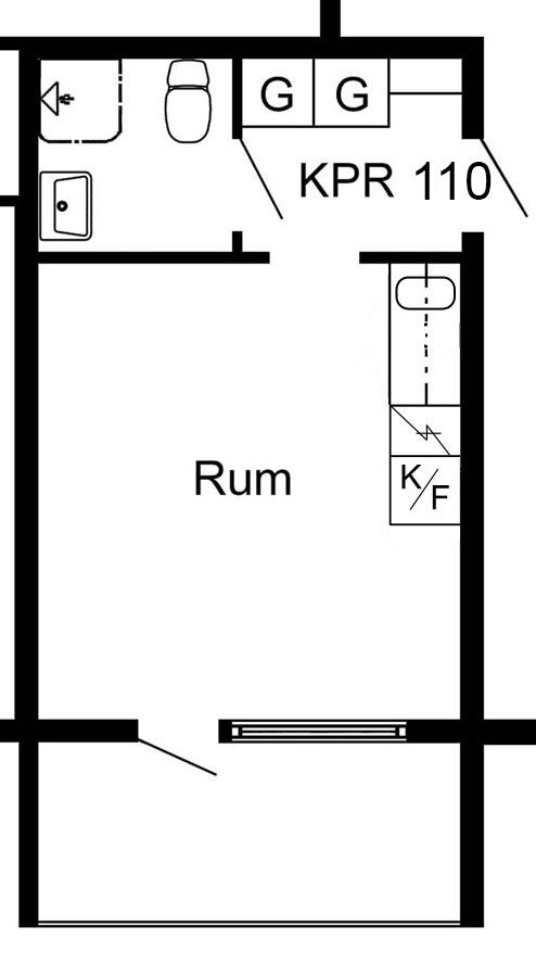 1 rums lägenhet i Skelleftehamn