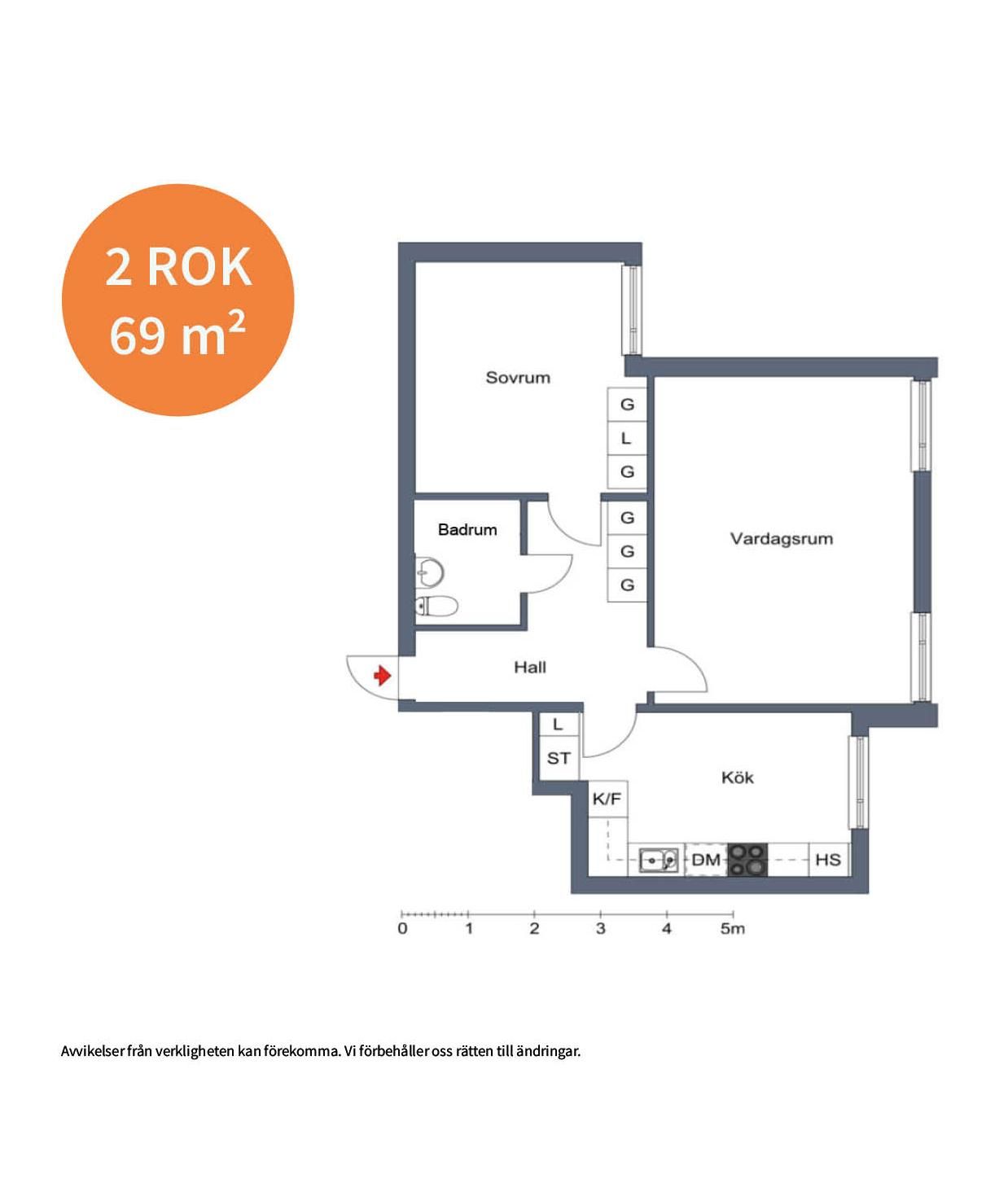 2 rums lägenhet i Eskilstuna