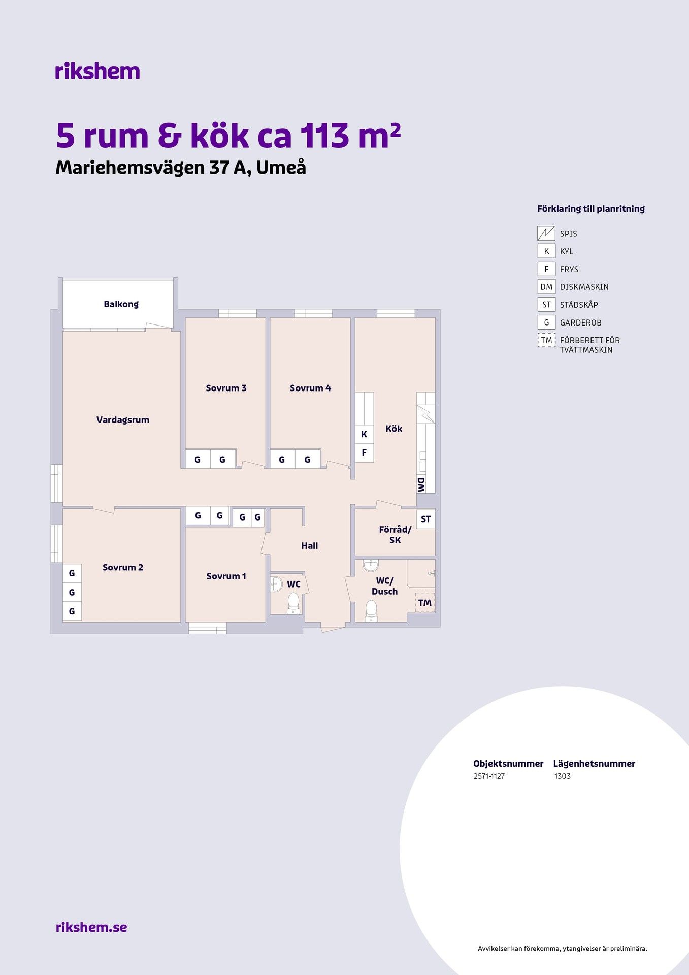 5 rums lägenhet i Umeå 