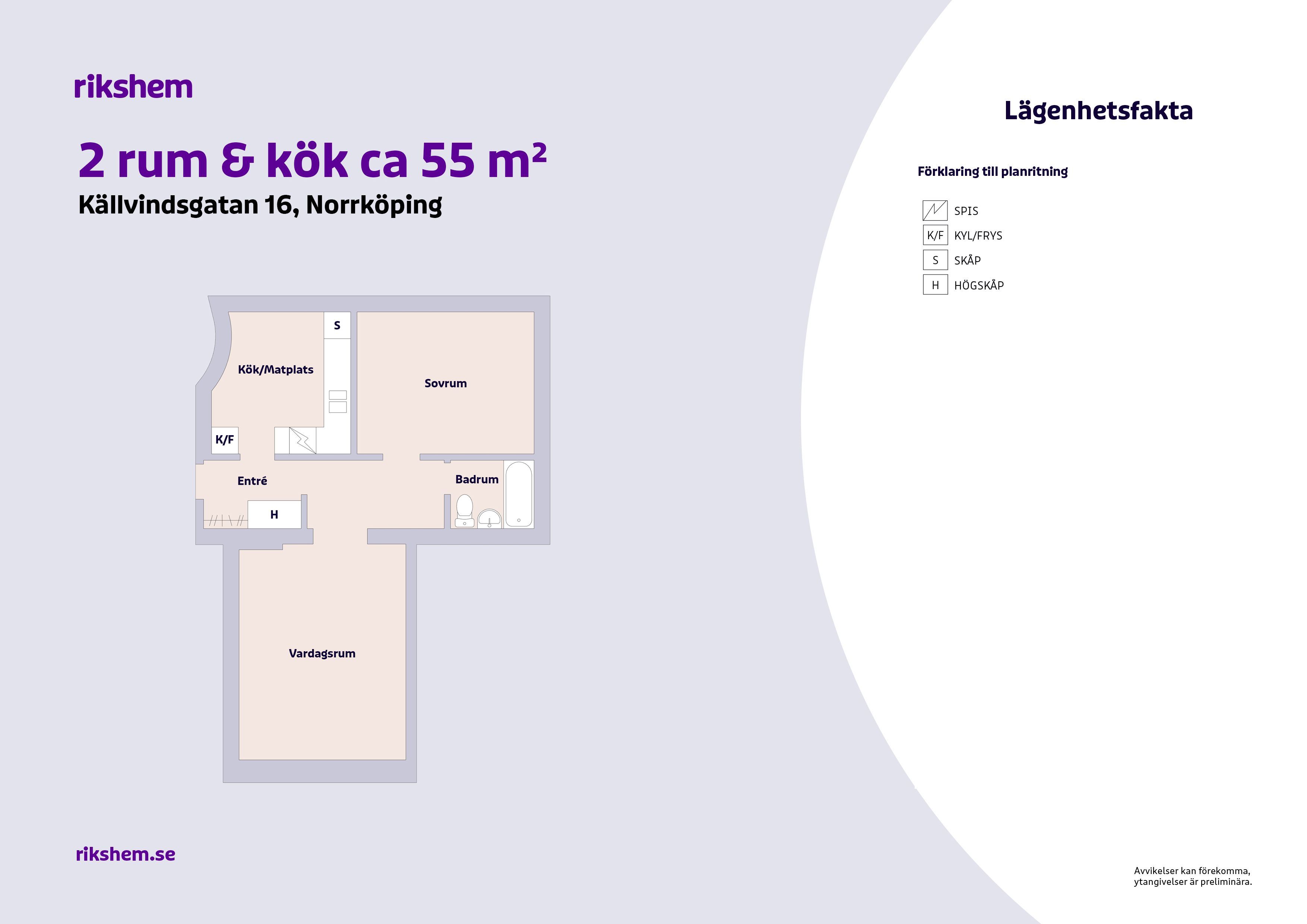 2 rums lägenhet i Norrköping 