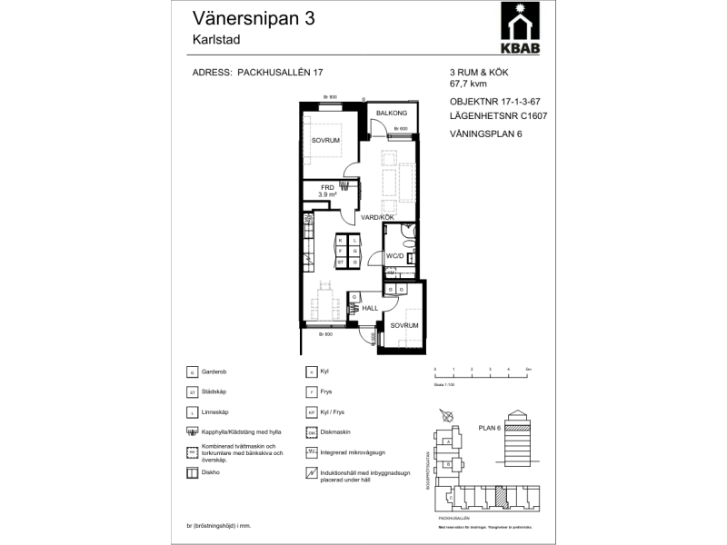 3 rums lägenhet i Karlstad