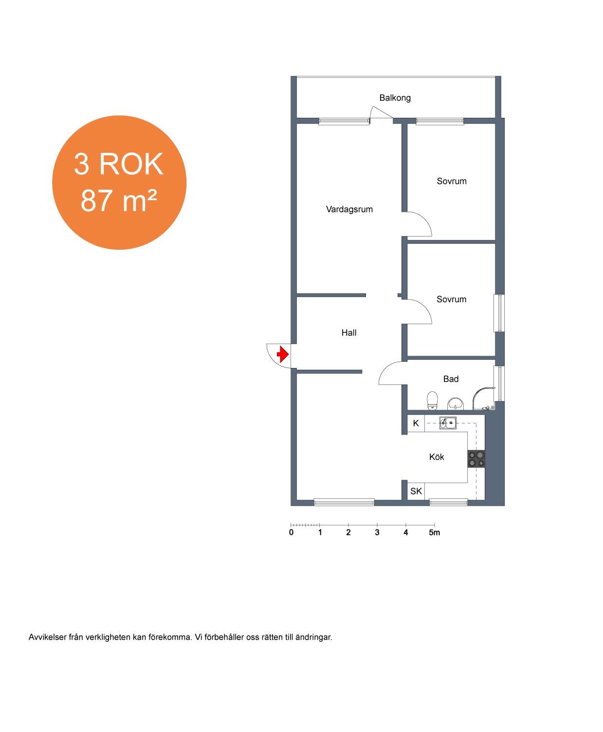 3 rums lägenhet i Norrköping