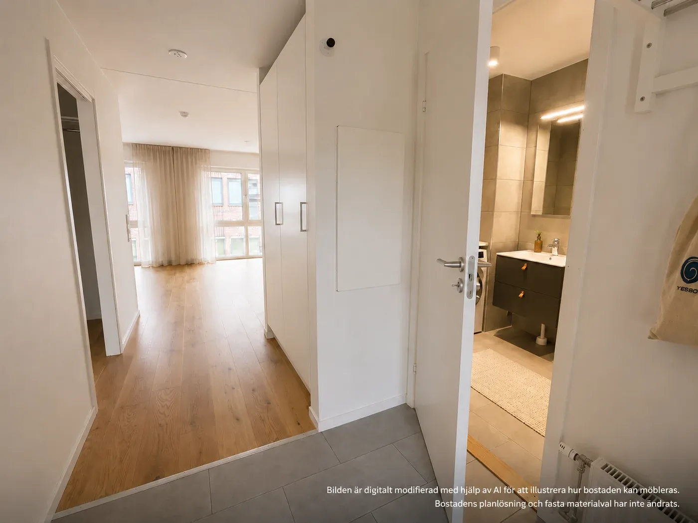 Ljus och modern 2 ROK mitt i centrala Kristianstad