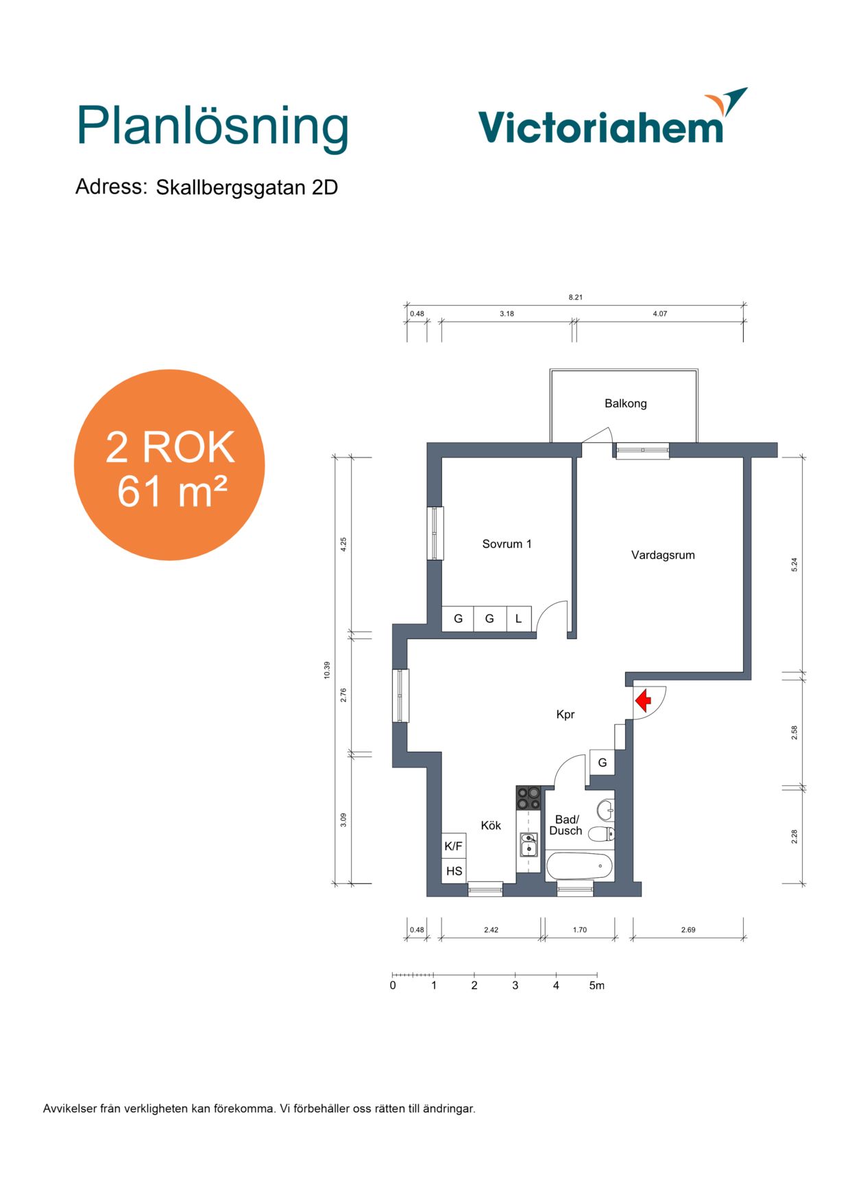 2 rums lägenhet i Västerås