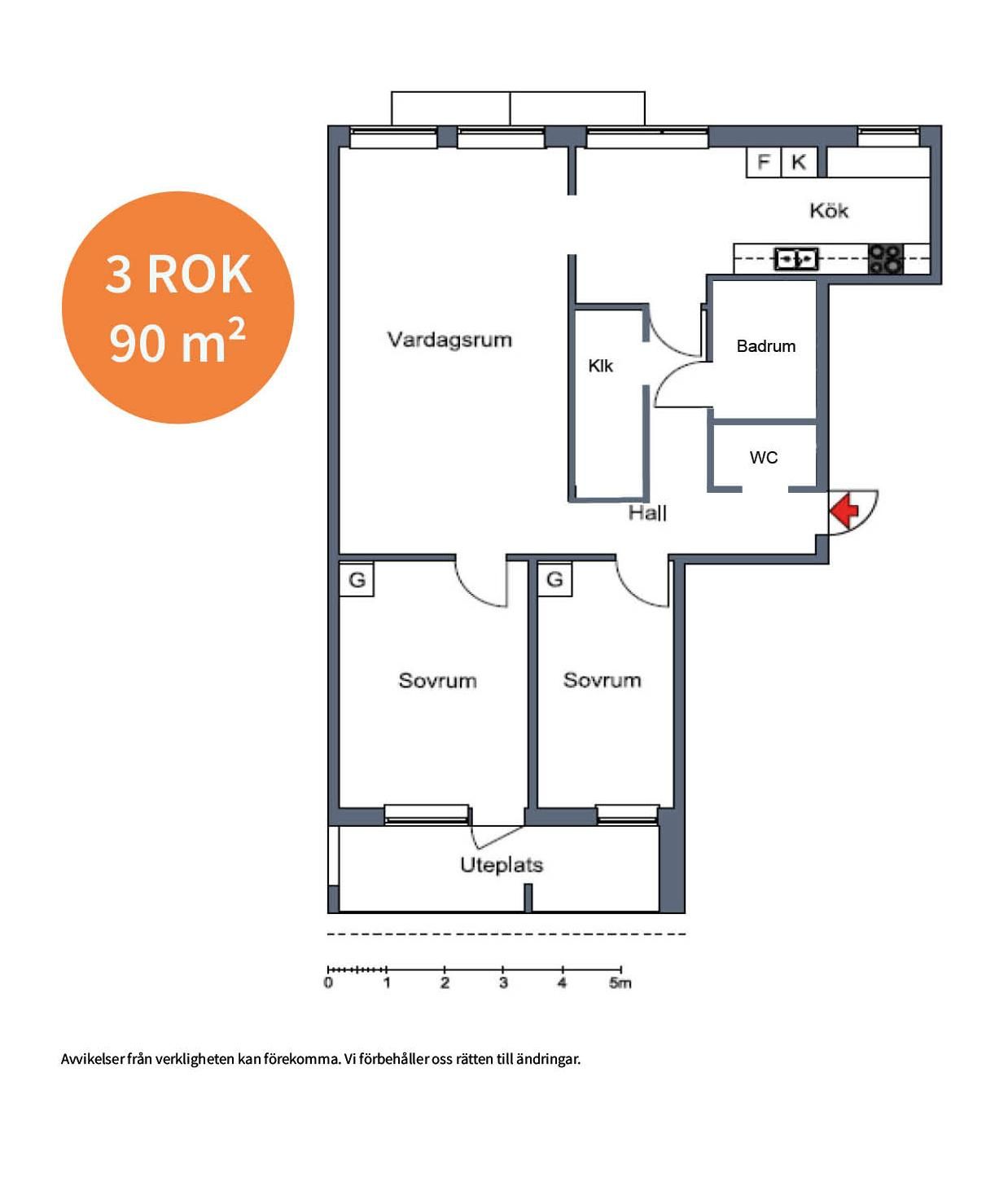 3 rums lägenhet i Malmö