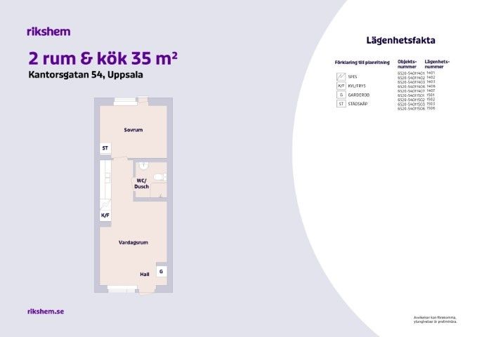2 rums lägenhet i Uppsala