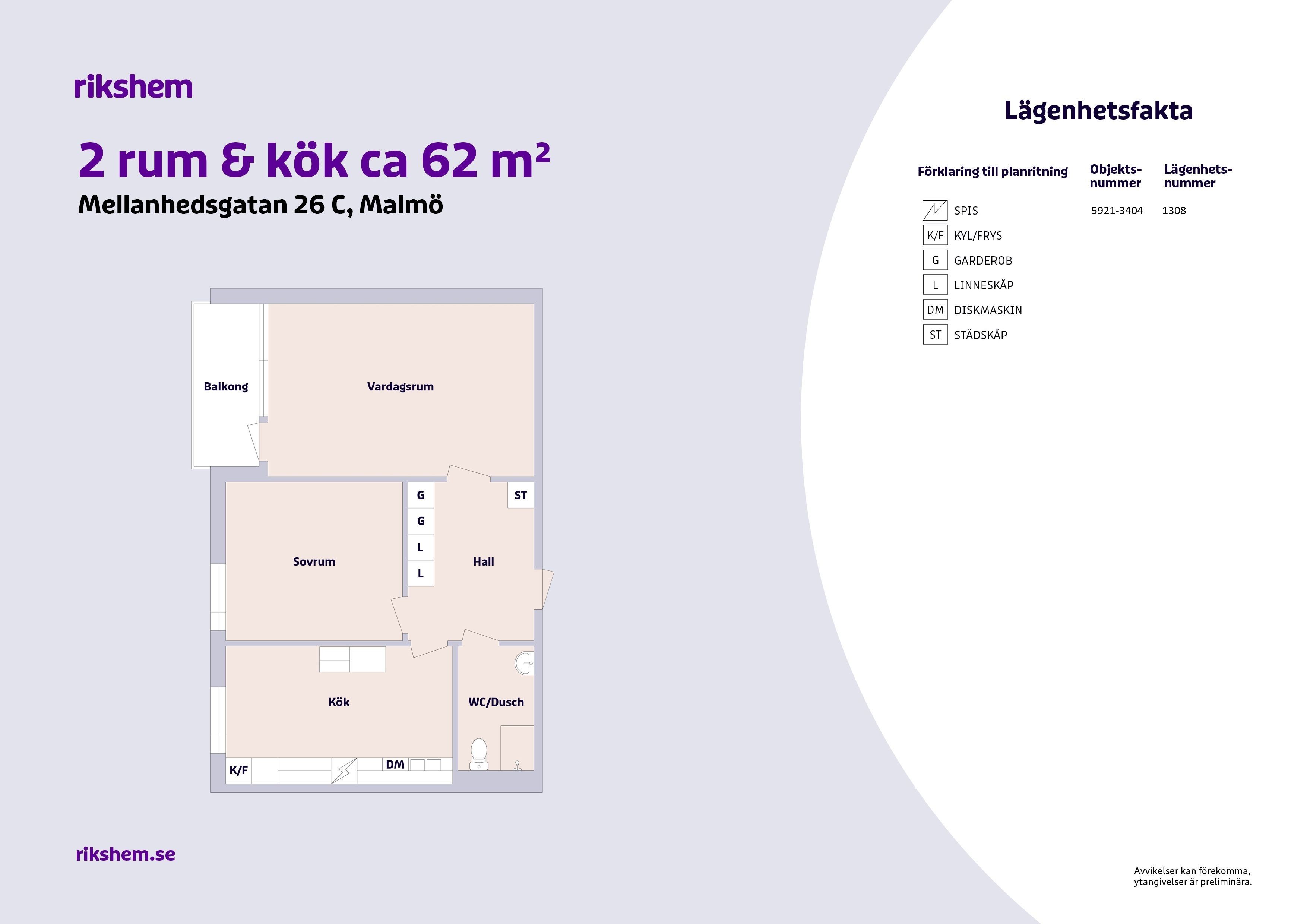2 rums lägenhet i Malmö 