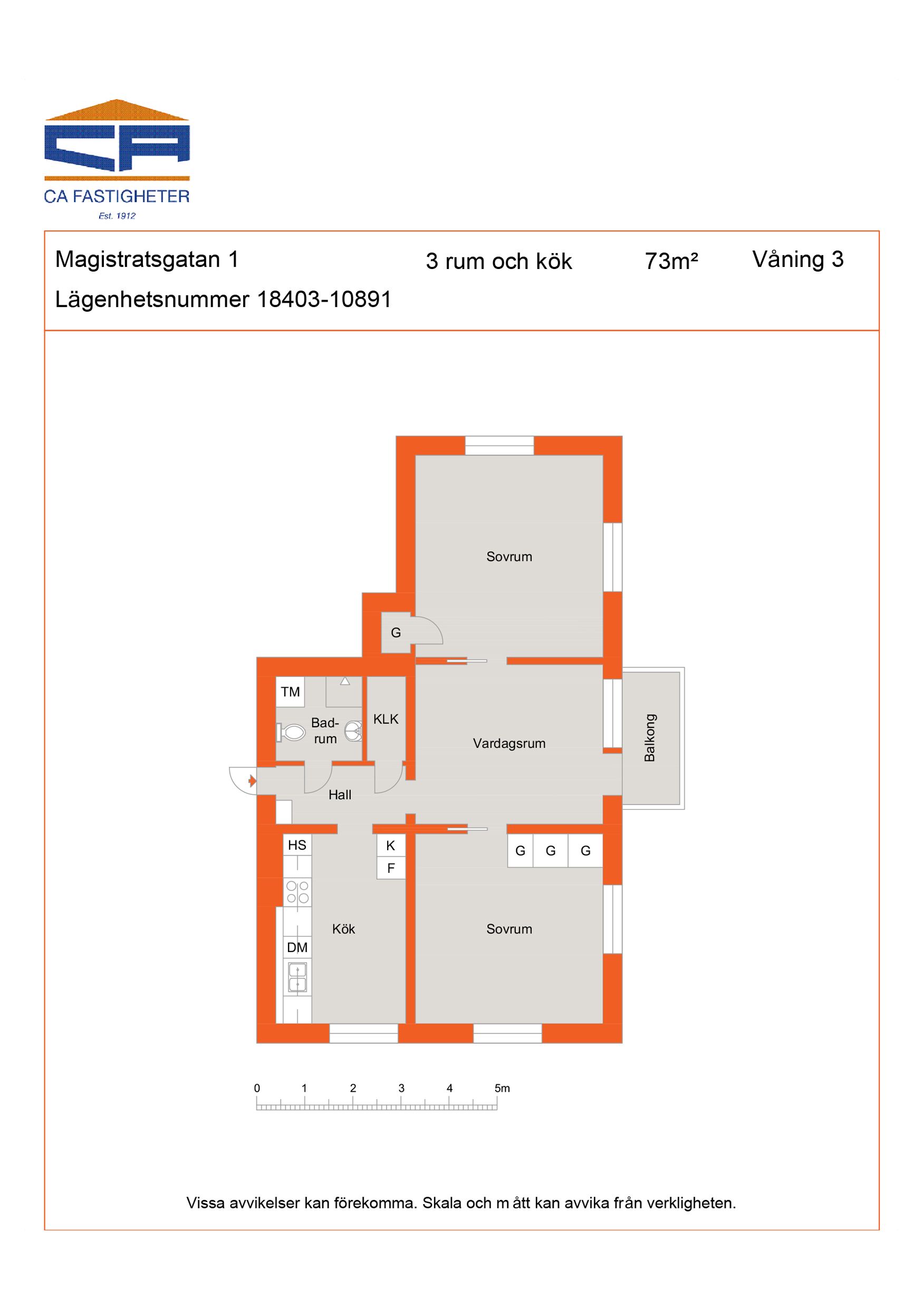 3 rums lägenhet i Kalmar